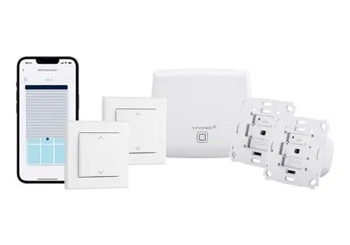 Produktbild: Homematic IP Starter Set Beschattung, Smart Home, digitale Steuerung für 2 Rollläden oder Markisen per App, Alexa & Google Assistant, elektrische Rolladen smart nachrüsten, 158143A0
