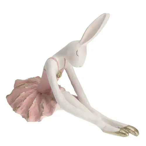 Produktbild: home&you - Osterdeko Primabunny, Osterhase aus Polyresin, Deko-Osterhase Tischdeko, Osterfigur, Frühlingsdekoration, Osterschmuck - Hellrosa