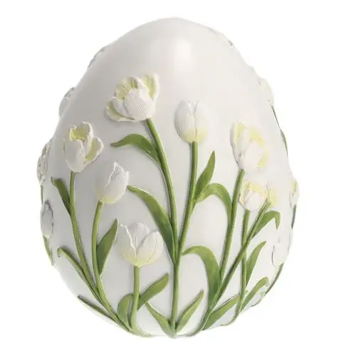 Produktbild: home&you - Osterdeko Tendi, Osterei aus Polyresin, Osterei Tischdeko, Deko-Ei, Osterfigur, Frühlingsdekoration, Osterschmuck - Weiß
