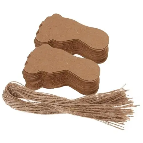 Produktbild: HOMFAMINI 1 Set Geschenkverpackungsanhänger Anhänger Für Geschenkanhänger Mit Juteseil Papieranhänger Geschenkanhänger Selbstgemachte Leere Anhänger DIY Bastelanhänger