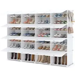 Produktbild: HOMIDEC Schuhregal, Schuhschrank Kunststoff Schuhregal Schuhaufbewahrung für 56 Paar Schuhe und Stiefel, Schuh-Organizer für Flur Schlafzimmer Eingang