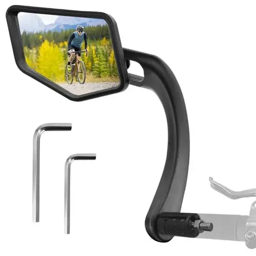 Produktbild: Homieway Fahrradspiegel,Einziehbarer Fahrrad Rückspiegel, Extra Große Spiegelfläche Fahrrad Spiegel für E-bike Lenker 15-23mm,Fahrradspiegel Lenkerendradspiegel Links