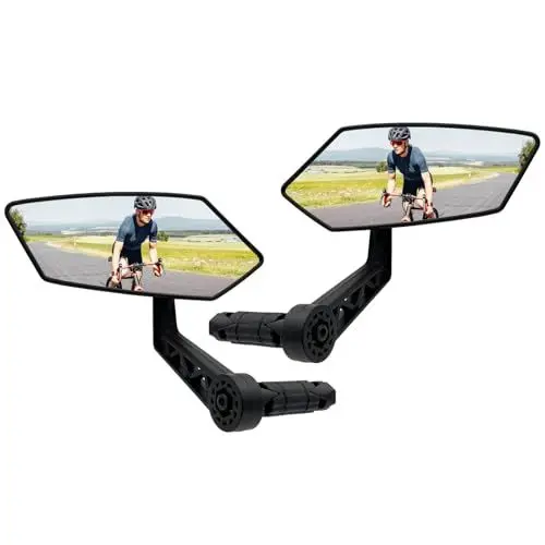 Produktbild: Homieway Fahrradspiegel 2 Stück,Große Spiegelfläche HD Fahrrad Rückspiegel für Lenker,Echtglas Bar End Fahrrad Spiegel für E-bike,Konvexer Fahrradrückspiegel Lenkerspiegel Links&Rechts