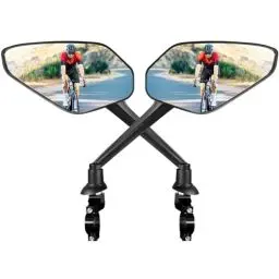 Produktbild: Homieway Fahrradspiegel 2 Stück,HD Fahrrad Spiegel für E-Bike, Extra Große Spiegelfläche Rückspiegel Fahrrad, Schlagfestes Echtglas Fahrrad Rückspiegel, E-bike Spiegel für Lenker (Links+Rechts)
