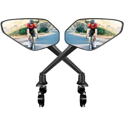 Produktbild: Homieway Fahrradspiegel 2 Stück,HD Fahrrad Spiegel für E-Bike, Extra Große Spiegelfläche Rückspiegel Fahrrad, Schlagfestes Echtglas Fahrrad Rückspiegel, E-bike Spiegel für Lenker (Links+Rechts)