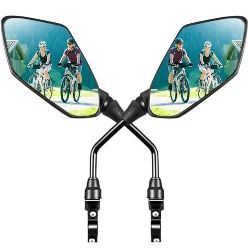Produktbild: Homieway Fahrradspiegel 2 Stück,HD Rückspiegel Fahrrad,Große Spiegelfläche Fahrradspiegel für E-Bike,Konvexspiegel Fahrrad Rückspiegel,Schlagfestes Echtglas Fahrrad Spiegel für Lenker (Links - Rechts)