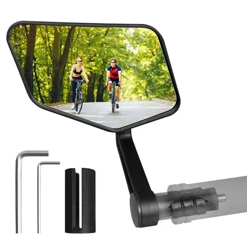 Produktbild: Homieway Fahrradspiegel, Echtglas HD Fahrrad Rückspiegel,Konvexer Fahrradspiegel für E-Bike,360° Drehbar Bar End Fahrradlenkerspiegel,Universal Fahrrad Spiegel für Lenker Links (15-23mm)
