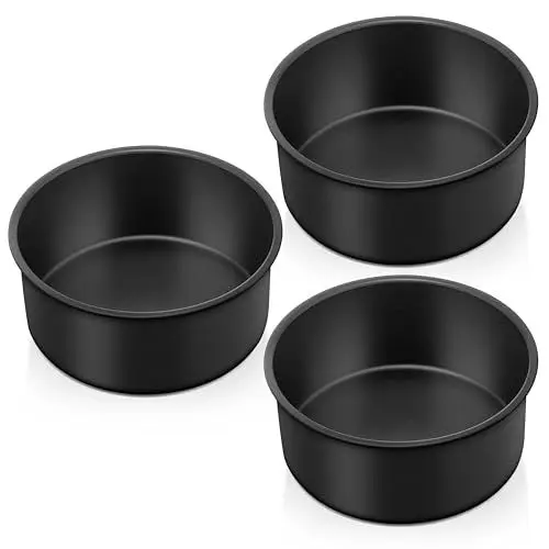 Produktbild: Homikit Backform, 16 cm Edelstahl Rund Kunchenform Backformen 3er Set, Kunchenbackform Set mit Antihaftbeschichtung, Gesund & Ungiftig, Leicht zu Reinigen