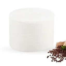 Produktbild: Hominas 350 Stück Kaffee Filterpapier Ersatzfilter, Espresso Papierfilter Rund Kaffeefilterpapier Siebe für Kaffeebereiter und Kaffeemühle, Weiß, 7 × 7 × 4 Cm