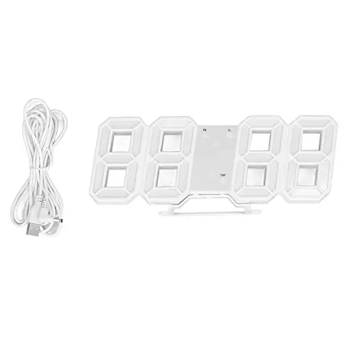 Produktbild: 3D-LED-Wanduhr, Digitaler Alarm, Timer, Temperatur-Nachtlicht, USB-Stromversorgung, Echtzeiterkennung, Dual-Stromversorgung, für Zuhause und Wohnzimmer (Rosa Wort)