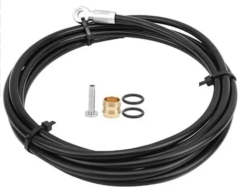 Produktbild: Hominas Fahrrad Bremsschlauch, Fahrrad Hydraulik Scheibenbremsschlauch 2 m Hydraulische Bremsschläuche Kit für SLX/Xt/XTR MTB (Silber)