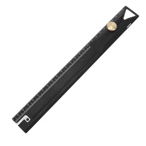 Produktbild: Hominas Lineal aus Aluminiumlegierung 25 cm, Maßstab Lineal Anreißlineal Anreißwerkzeug Metalllineal Schneidelineal Multifunktionale für Carpenter Square Measuring