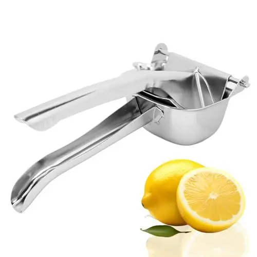 Produktbild: Hominas Zitronenpresse Edelstahl Manuell, Saftpresse Manuell Obstpresse Limettenpresse Granatapfelpresse Orangenpresse Tragbare für Kitchen
