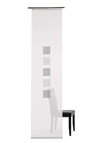 Produktbild: Homing halbtransparenter Flächenvorhang Schiebegardine weiß-Silber (1Stück) 245 x 60 cm (HxB), 100% PES, 60 cm x 245 cm, 5915-27
