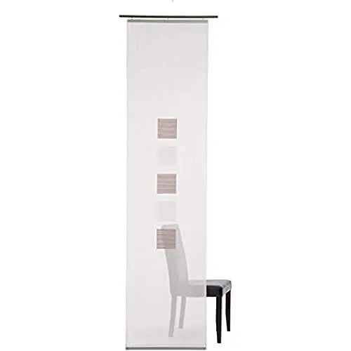 Produktbild: Homing halbtransparenter Flächenvorhang Schiebegardine weiß-rosa (1Stück) 245 x 60 cm (HxB), 100% PES, Rose, 60 cm x 245 cm, 5919-16