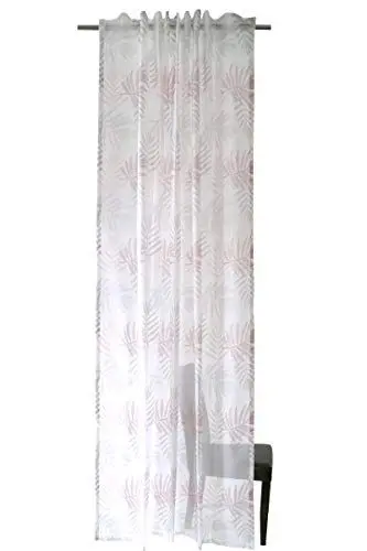 Produktbild: Homing transparenter Vorhang mit floralem Motiv Rose-grau (1Stück) 245 x 140 cm (HxB)