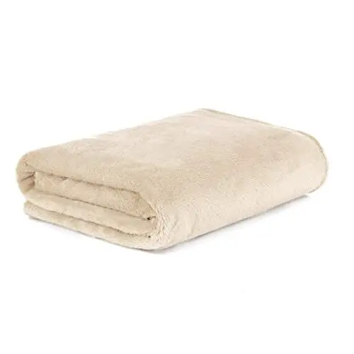 Produktbild: HOMLA Rote Fleecedecke Flauschig und Warm - für Couch Sofa und Bett Kuscheldecke Sofadecke Wohndecke - Pflegeleicht 150 x 200 cm Beige