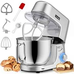 Produktbild: Homlee Küchenmaschine,Mit Knet- Und RüHrfunktion Leistungsstarke 1800W Küchenmaschine Mit GroßEr 7.2 Liter EdelstahlschüSse Inkl. RüHraufsatz, Knethaken & Schneebesen,Spritzschu
