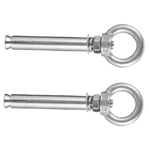 Produktbild: HOMOBABE 2 Stück Edelstahl -Expansionsschraube Zementschrauben für Beton Spreizöse Edelstahl -Augenbolzen Dehnschrauben Beton-Ringschraubenanker Rostfreier Stahl Silver