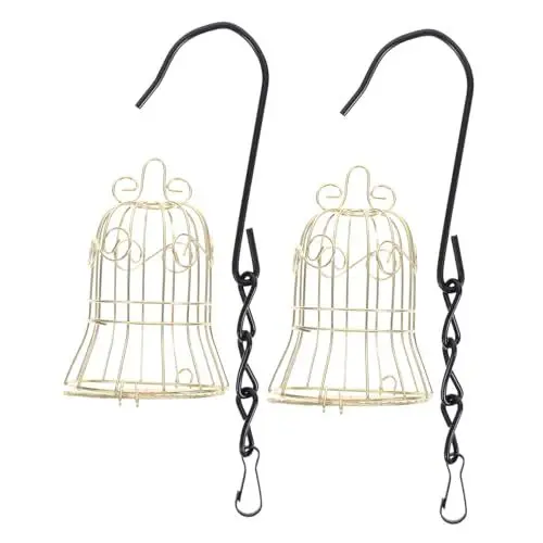 Produktbild: HOMOBABE 2 Stück Vogel Futterspender mit Metallkette und Haken Hängender Futterplatz für Wildvögel im Garten zur Anlockung von und Anderen Vogelarten