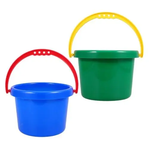 Produktbild: HOMOBABE 2 Stücke Tragbare Sandeimer für Kinder Stabiler Kunststoff Eimer mit Griff für Strandspiele und Sandkasten