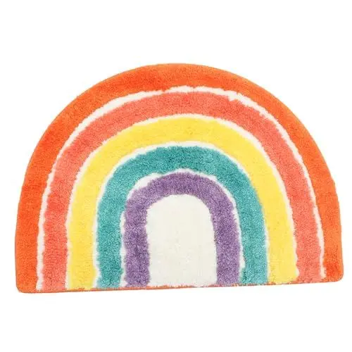 Produktbild: HOMOBABE Cat Litter Box Mat Rutschfeste Katzenstreu-matte Regenbogenfarben Große Langlebige Und Weiche Katzenmatte Für Einfache Reinigung Und Streufangende Funktion