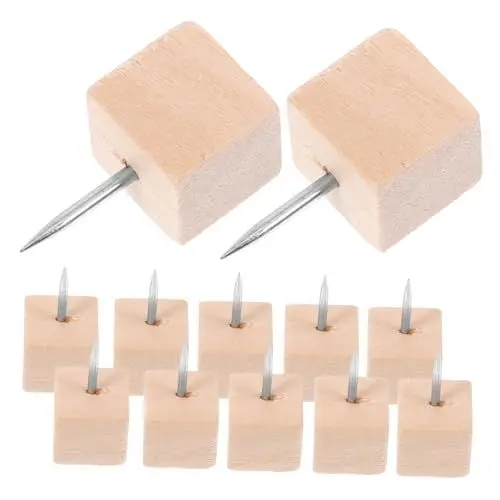 Produktbild: HOMOCONO 100 Stück Holz-push-memoboards Für Die Push- Für Korkbretter Bürobedarf Tragbare Push- Kartennägel Zeichnungen Zum Markieren Von Weltkarten.