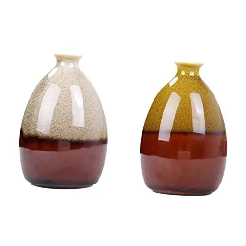 Produktbild: HOMOCONO 2 Stücke Keramik Boho Decor Vase Decor Einzigartige Tabletop Blume Container