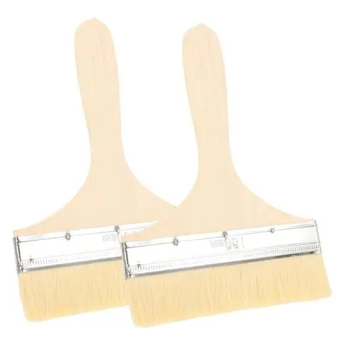 Produktbild: HOMOCONO 2st Pinsel Auf Wasserbasis Werkzeug Für Wandfarbe Künstlerpinsel Flach Großer Pinsel Zubehör Für Hausanstriche Vliesbürste Malwerkzeug Wandpinsel Fleckenpinsel Griff Aus Massivholz