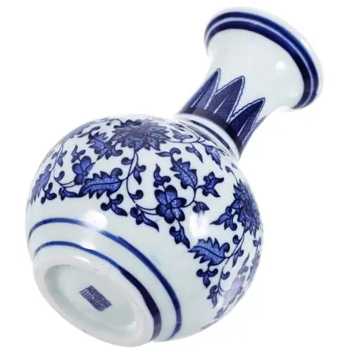 Produktbild: HOMOCONO Blaue Und Weiße Porzellanvase Getrockneter Blumentopf Vasendekoration Dekorativer Blumentopf Desktop Blumenvase Moderne Vase Kleine Blumenvase Blumenarrangement Behälter