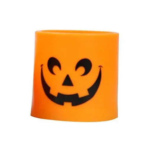 Produktbild: HOMOCONO Halloween Kerzenlichter Kreative Kerzenlampe Kerzen Tischaufsatz Heimkerzenlampe Halloween Flammenlose Votivkerzen Kerze Nachtlampe Halloween Kerzen Kunststoff Orange