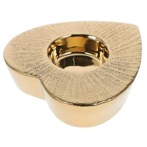 Produktbild: HOMOCONO Herzkerzenhalter Aus Keramik Tischdeko Für Geburtstagsfeier Exquisiter Teelichthalter Als Wohnzimmer-ornament