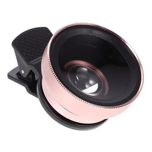 Produktbild: HOMOCONO Macro Lens handykameraobjektiv Handy zubehör fingerhalter Smartphone Lens Handy objektive einzelnes Makroobjektiv Telefonobjektiv mit Clips Makro-Objektiv Optisches Glas Rose Gold