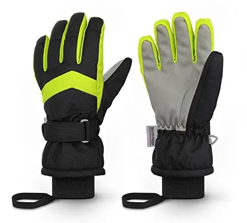 Produktbild: Homord Handschuhe Kinder, Wasserdicht Skihandschuhe Kinder Winterhandschuhe für Jungen und Mädchen, Warme Atmungsaktiv Schneehandschuhe Winter Thinsulate Fingerhandschuhe für 4-13 Jahre Kinder