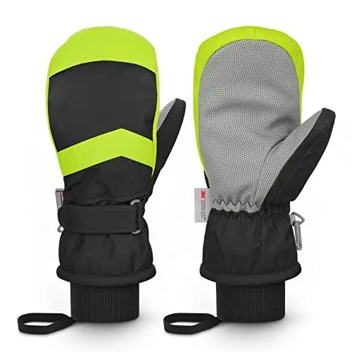 Produktbild: Homord Skihandschuhe Kinder, Wasserdicht Handschuhe Kinder Winterhandschuhe für Jungen und Mädchen, Warme Fäustlinge Handschuhe Atmungsaktiv Winter Thinsulate Schneehandschuhe für 4-14 Jahre Kinder