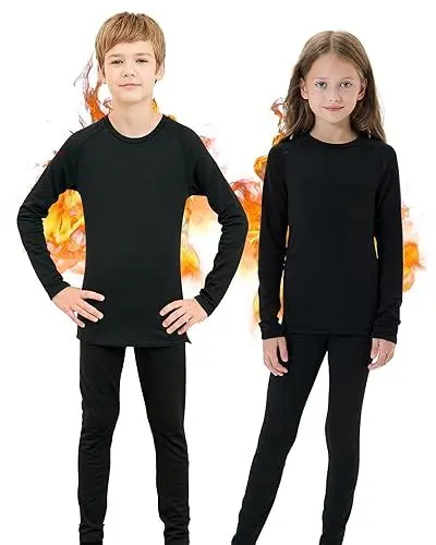 Produktbild: Homord Thermounterwäsche Kinder, Skiunterwäsche Funktionsunterwäsche für Ski,Fussball,Sport - Thermo Unterwäsche Set für Jungen und Mädchen Lange Atmungsaktiv Sportunterwäsche für 6-14 Jahre Kids