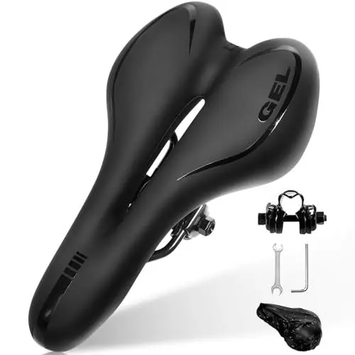 Produktbild: Homoto Fahrradsattel Herren Bequem, Gel MTB Sattel Fahrrad Sattel für Damen & Herren, Hohl Fahrradsättel Rennrad Sattel Mountainbike Zubehör (Stil A)