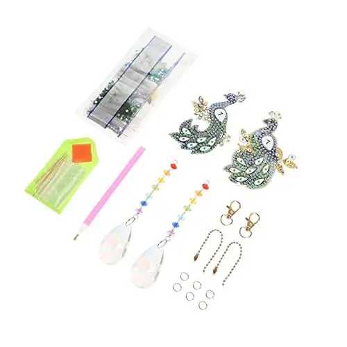 Produktbild: Homoyoyo 1 Satz Diamantbild in Pfauenform Schlüsselanhänger Selber Machen Diamantanhänger Selber Machen Diamantanhänger in Pfauenform Zum Selbermachen Schlüsselanhänger Aus Diamanten Acryl