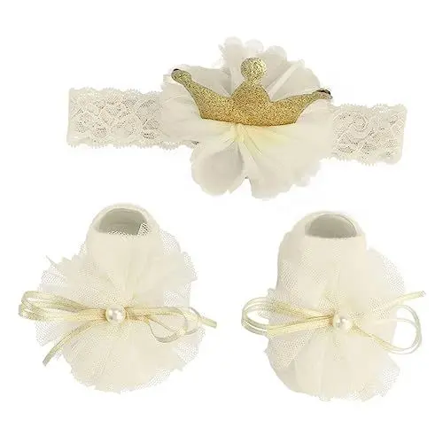 Produktbild: Homoyoyo Baby Socken und Haarband Set Entzückende Prinzessin Neugeborenen Kostüme Kleinkind Ankleidebedarf