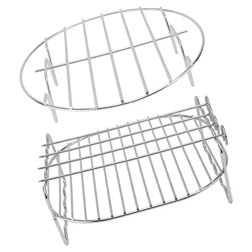 Produktbild: Homoyoyo 1 Satz Zubehör Für Heißluftfritteusen Heißluftfritteuse Für Ofen Truthahnofen Rund Backen Grillspießhalter Kochstäbchen Kuchenständer Grillhalter Bratpfanne Silver Rostfreier Stahl