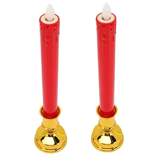 Produktbild: Homoyoyo 2stücke Flammenlose Led Kerzen Batteriebetrieben Flackernde Künstliche Kerzen Für Zuhause Hochzeit Dekoration Rauchfrei Tragbar
