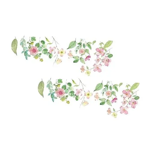 Produktbild: Homoyoyo Dekoratives Wandaufkleber-set 2 Packungen Pvc-aufkleber Handgemalte Blumen- Und Blatt-wandaufkleber Für Zuhause