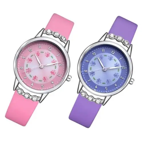 Produktbild: Homoyoyo 2 Stück Armbanduhr Wasserdichte Quarzuhr mit Cartoon Design für Klassisch für Schule