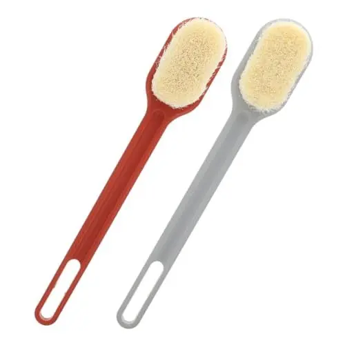 Produktbild: Homoyoyo 2 Stück Badebürste mit Langem Griff Nylon Softbürste für Rückenreinigung und Körperpeeling und Rot für Sanfte Massage und Hautpflege