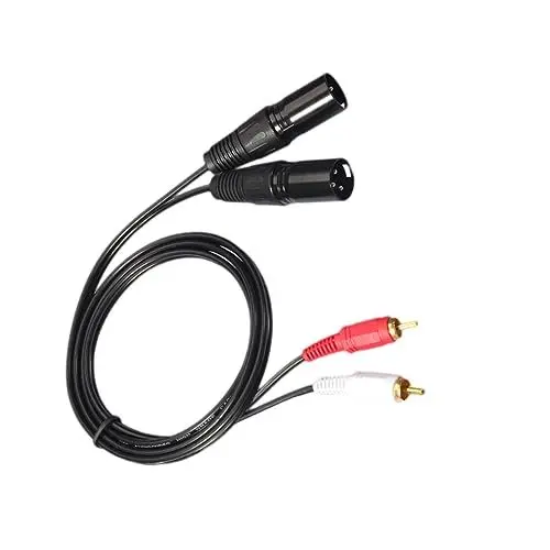 Produktbild: Homoyoyo Adapterkabel 1 5 M Auf 2 Audio-verbindung Für Heim-audiogeräte Schwarzes Pvc