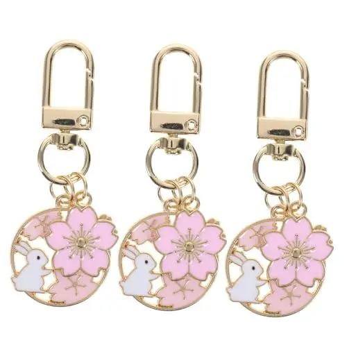 Produktbild: Homoyoyo 3stücke Niedliche Kaninchen Schlüsselanhänger Elaborate Pendants Kreative Schlüsselringe Wanddekoration Für Ostern Und