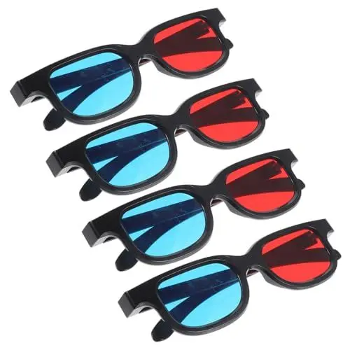 Produktbild: Homoyoyo 4stücke Brille Aus Kunststoff Universelle Eyewear Für Filme Tv Projektoren Rote Und Blaue Für Erwachsene Und Klare Sicht Und Angenehmes Tragegefühl