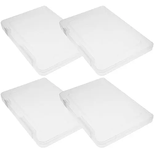 Produktbild: Homoyoyo 4 Pack Mehrzweck-Aufbewahrungsbox aus Kunststoff Tragbare Archivbox A4 mit verriegelbaren Deckeln,Durchsichtige Organizer A4 für Dokumente, Briefe, Sammelalben, Zeitschriften