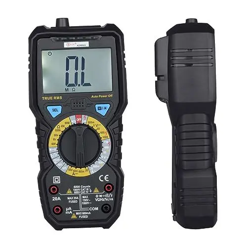 Produktbild: ADM08A Digitales Multimeter Mit LCD Anzeige 6000 Zählungen Spannungsprüfer Ampere Und Widerstandsmesser Kompakt Und Präzise Für Elektroarbeiten Ideal Für Heimwerker Und