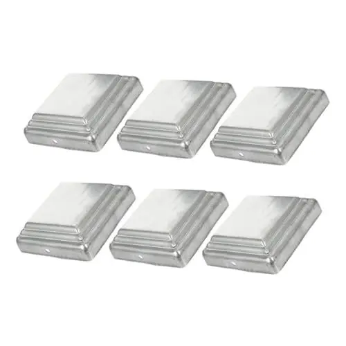 Produktbild: Homoyoyo 6St Abdichtungskappe Austausch der Pfostenkappen Halterung für Zaunpfosten Deckpfostenkappen Zaun Endkappen Außenpfostenkappen Zaunkappe aus Metall Pfostenkappen aus Stahl Silver